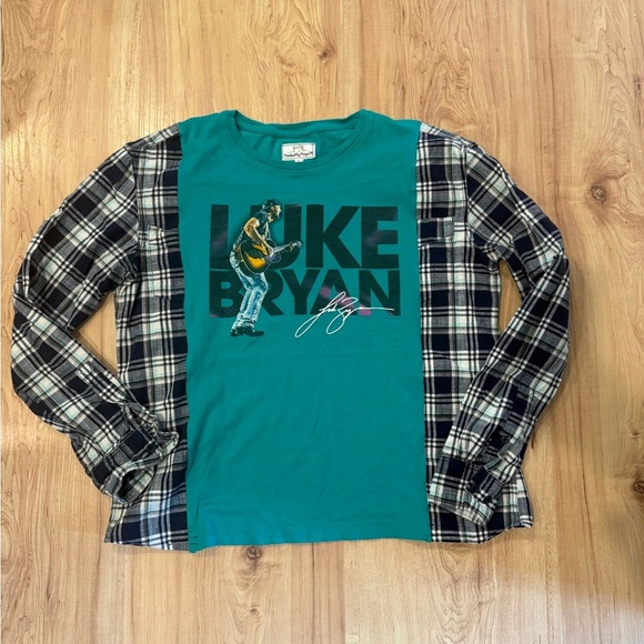 Luke Bryan Upcycled flannel size m(oversized) - Picture 1 of 1